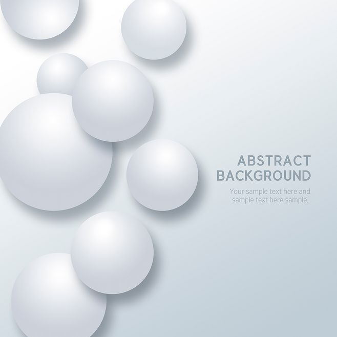 漸變白色幾何圖案 大小球體的錯落藝術